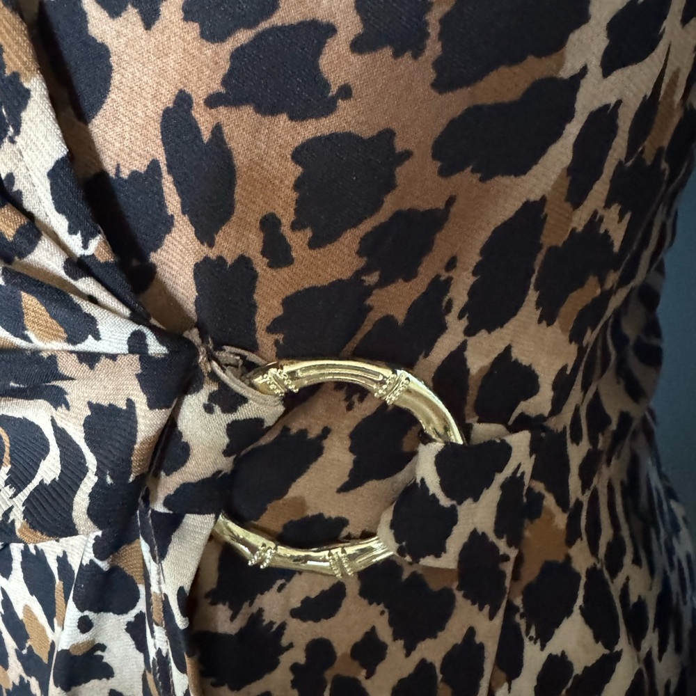 NWT Anne Klein Animal‎ Print Faux Wrap Stretch Dress - Picture 9 of 9